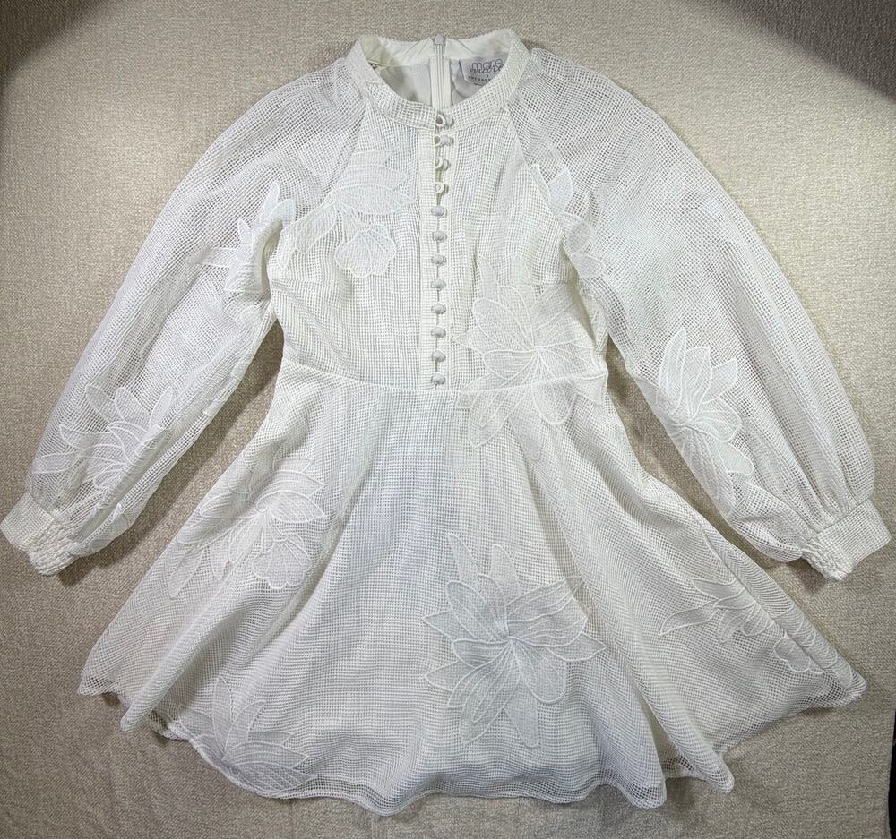 Mare Mare Anthropologie Women White M Sabine Embroidered Elegant Mini Dress
